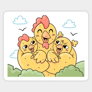 Chicken Family Love Magnet